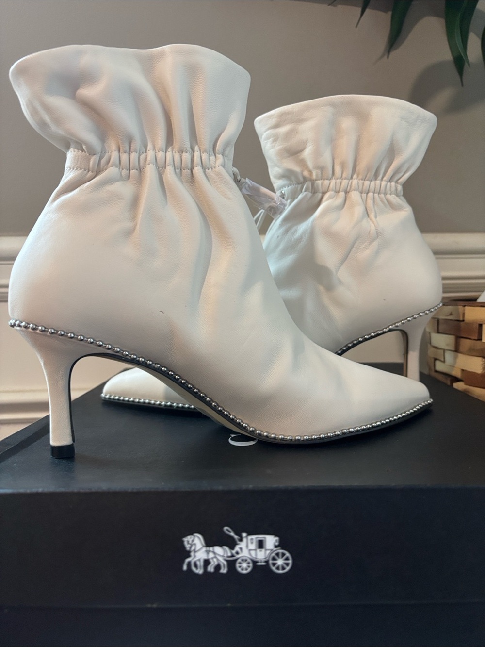 Coach Wynie Ruched Ankle Booties Size 8.5